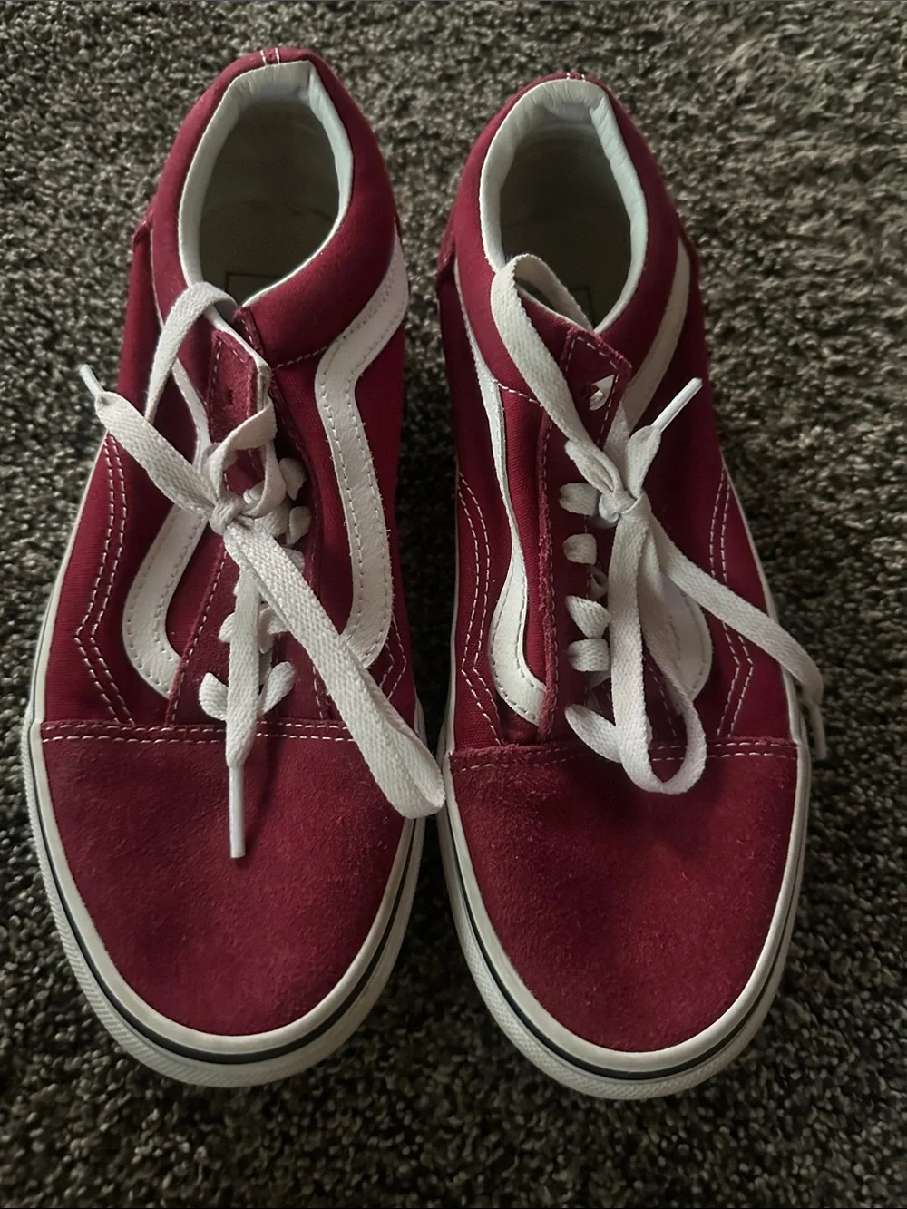 Unisex Burgundy and White High-Top Skate Sneakers 5.5 / 7.0 Streetwear Holiday